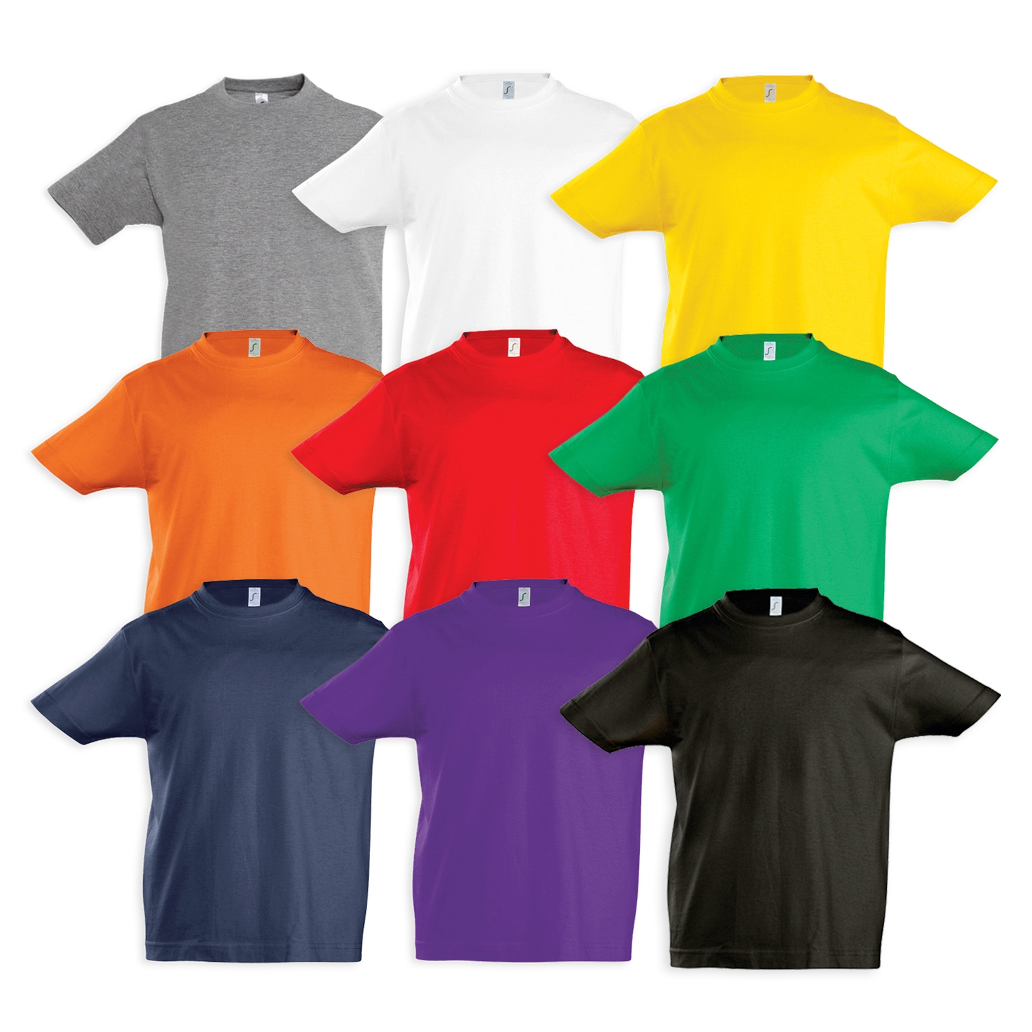 picture of different coloured tshirts