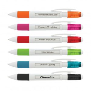 Promo White Barrel Message Pen