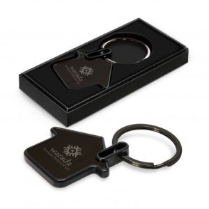 Gunmetal House Keyring