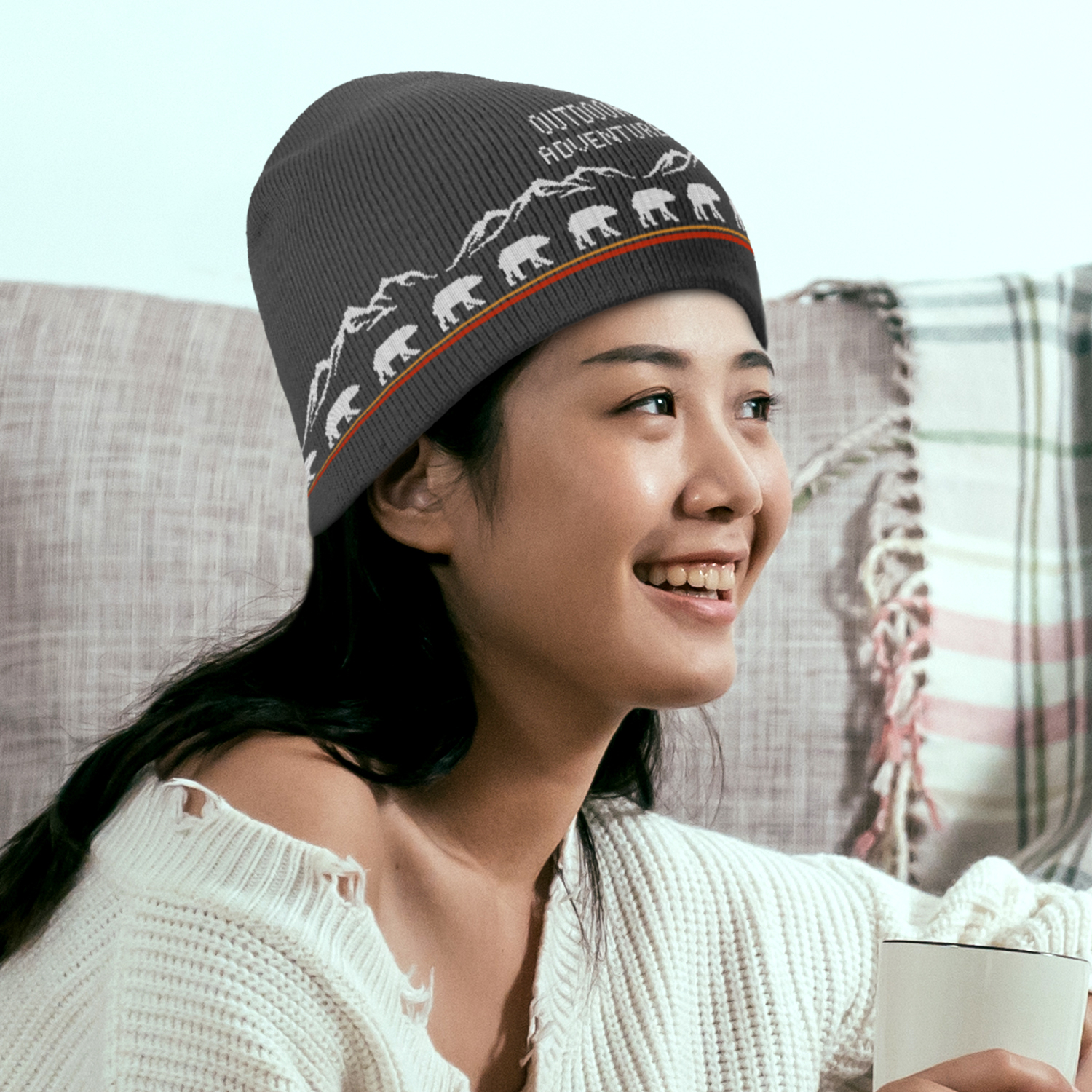 Yolo Jacquard Knitted Beanies