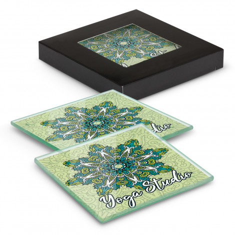 Tuscany Glass Square Coasters - Set of 2 - Image 2