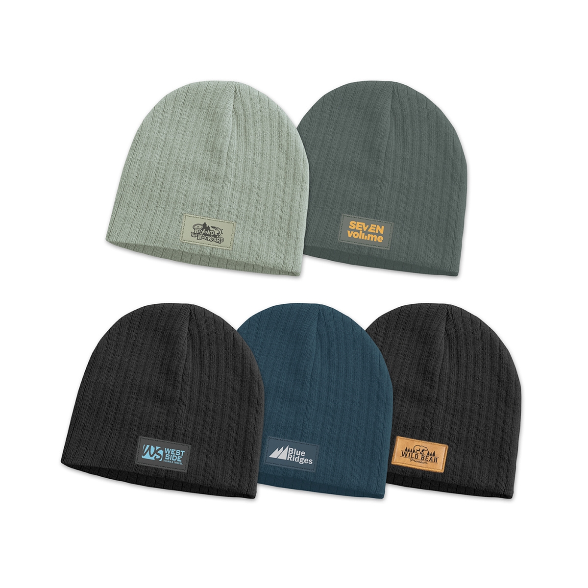 Atlanta Cable Knit Beanies with Patch - Image 2