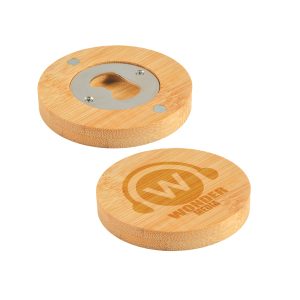 Lotus Round Bamboo Bottle Openers