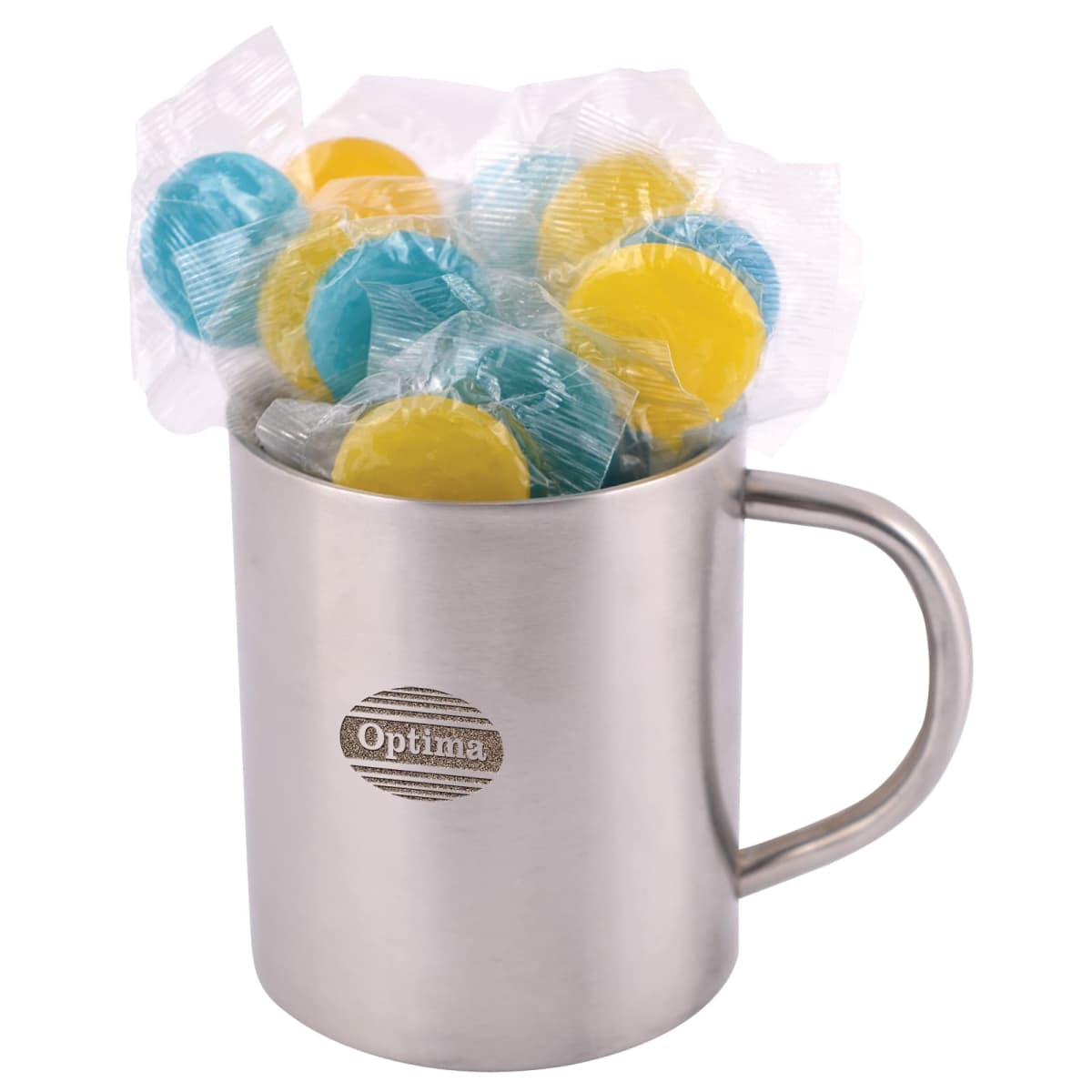 Corporate Colour Lollipops in Mugs